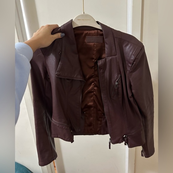 Blank NYC Jackets & Blazers - Maroon/burgundy leather blank nyc jacket